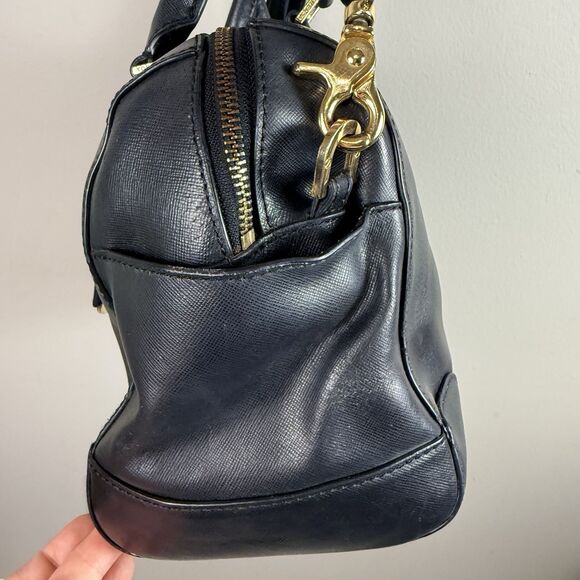 Tory Burch Black Robinson Saffiano Leather Satchel Handbag Purse **READ - Picture 3 of 16